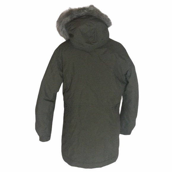 SOREL Jacket Parka Olive Green Hood Winter Ski Snow Down Coat Medium Womens 8 - Picture 3 of 8